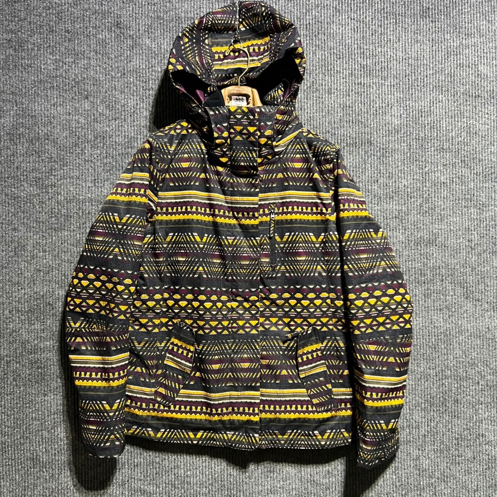 Roxy Snow Jacket Womens Medium Multicolor DryFlight 10K Geometric Tribal Hooded